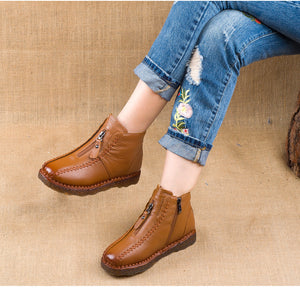 Women's Soft Genuine Leather Ankle Boots