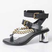 Load image into Gallery viewer, Women&#39;s Strap Ankle Chain Link Design Sandal Heels