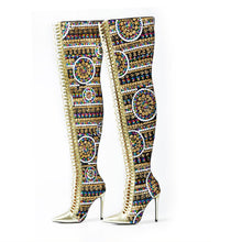 Load image into Gallery viewer, Women&#39;s European Style - Geometric Sequins Design High Quality Thigh High Boots