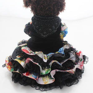 Girl Dog High Style Elegant Ruffle Beaded Dresses – Fine Quality Accessories