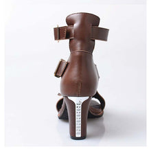 Load image into Gallery viewer, Women&#39;s Strap Ankle Gladiator Design - Genuine Leather &amp; Fringe High Heels