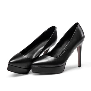Women' Classic Style Genuine Leather Skin Pumps - Ailime Designs