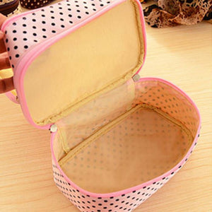 Double Zipper Polka Dot Design Cosmetic Totes – Ailime Designs