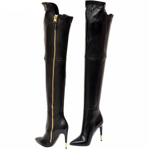 Women's Stylish Black Knee High Boots