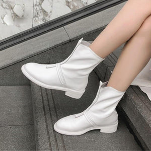 Women's Chic Style Genuine Leather Skin Ankle boots