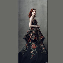 Load image into Gallery viewer, Women&#39;s Black Layered Formal Evening Wear Gown – Ailime Designs