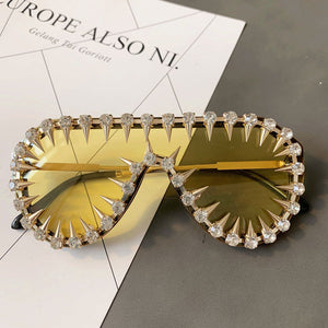 Women's Rhinestone Rivet Design Sunglasses - Ailime Designs
