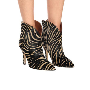 Chic Style Women's Croc & Zebra Design Metallic Ankle Boots - Ailime Designs