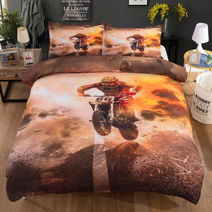 Kids & Teens Motorbike Racing 3pc Duvet Bedroom Sets - Ailime Designs