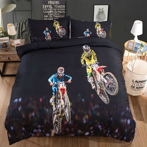 Kids & Teens Motorbike Racing 3pc Duvet Bedroom Sets - Ailime Designs
