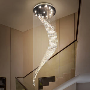 Crystal Luxury Spiral Design Suspending Chandeliers - Ailime Designs
