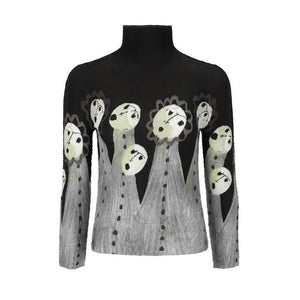 Beautiful Stretch Multi-color Long Sleeve Polyester Tops - Ailime Designs