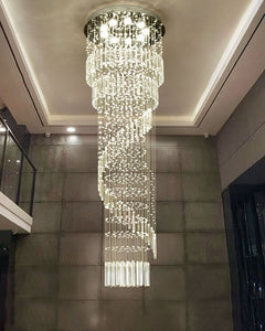 Crystal Long Spiral Elegant Design Chandeliers - Ailime Designs