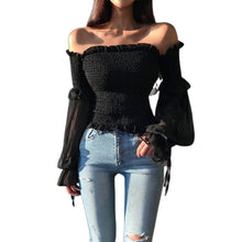 Load image into Gallery viewer, Women&#39;s Off Shoulder Cropped Balloon Top - Ailime Designs