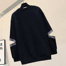 Load image into Gallery viewer, Classic Black Hollow-cut Shoulder Design Sweatshirts - Ailime Designs