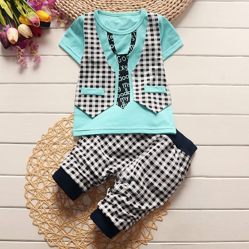 Boy's Cool Street Style Check Vest Design 2pc Pant Sets - Ailime Designs
