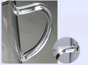Stainless Steel Trim Boroslicate Glass Tea Pot w/ Center Strainer Holder –  Kitchen Appliance - Ailime Designs