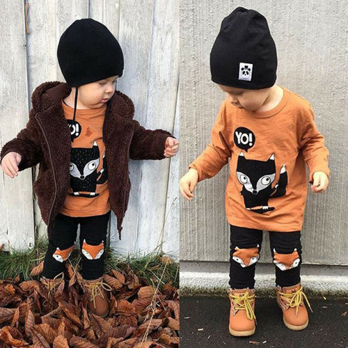 Boy's Cool Street Style Fox Design 2pc Pant Sets - Ailime Designs