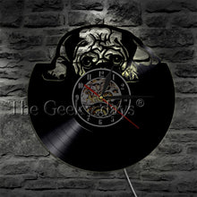 Load image into Gallery viewer, Adorable Pug Dog &amp; Vinyl Record Design Wall Clocks - Ailime Designs