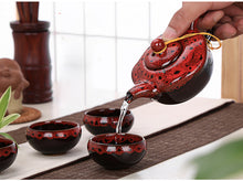 Load image into Gallery viewer, 7 pc/Set Porcelain Glazed Marble Design Hot Tea Pot Sets – Kitchen Appliances - Ailime Designs