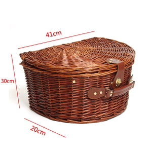 Wicker Picnic Basket Hamper -Dinnerware & Flatware Set Outdoor Accessories - Ailime Designs