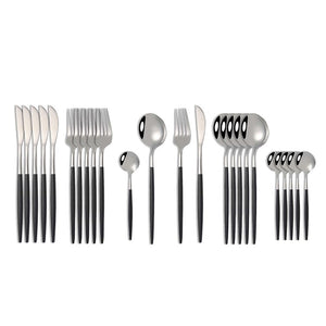 24Pcs 18/10 Stainless Steel Dinnerware Set - Ailime Designs