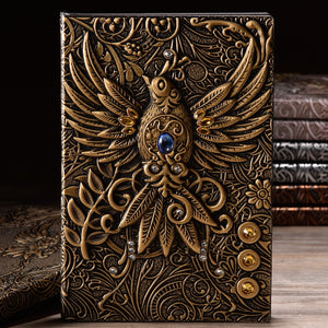 Retro Embossed Phoenix Bird Design Planner Books - Ailime Designs