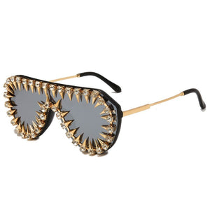 Women's Rhinestone Rivet Design Sunglasses - Ailime Designs