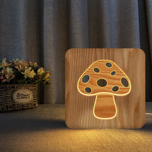 Children Creative Design Square Mushroom Printed Table Lamp - Ailime Designs