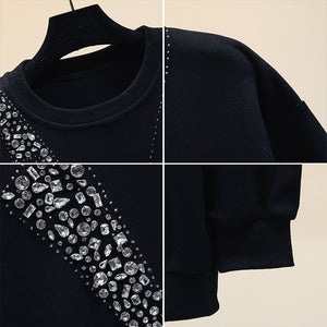 Classic Black Hollow-cut Shoulder Design Sweatshirts - Ailime Designs