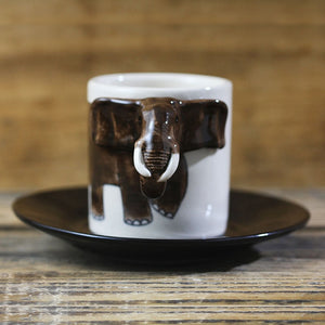 Ceramic Elephant Design Brown Coffee Mugs - Ailime Designs