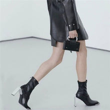 Load image into Gallery viewer, Women&#39;s Black Sexy Square Toe Footwear Accesories - Ailime Design