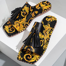 Load image into Gallery viewer, Women&#39;s Summer Scroll Leaf Design Sandals - Ailime Designs