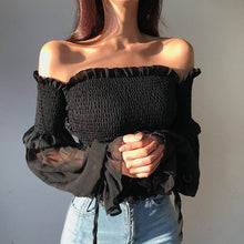 Load image into Gallery viewer, Women&#39;s Off Shoulder Cropped Balloon Top - Ailime Designs