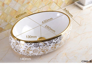 Decorative Scroll Leaf Design Bathroom Basin Top-mount Sinks - Ailime Designs - Ailime Designs