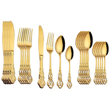 Load image into Gallery viewer, 24pcs Cutlery Set Gold Dinnerware - Ailime Designs