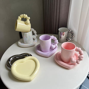 Creative Heart-shape 2pc Saucer & Cup Set - Ailime Designs