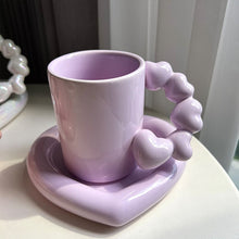 Load image into Gallery viewer, Creative Heart-shape 2pc Saucer &amp; Cup Set - Ailime Designs
