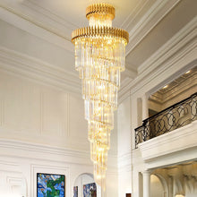 Load image into Gallery viewer, Drop Spiral Luxury Crystal LED Pendant Fixture - Ailime Designs