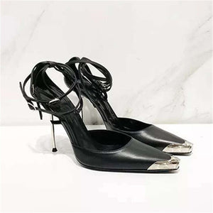 Women Stylish Black Sling-Back High Heels - Ailime Designs