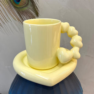 Creative Heart-shape 2pc Saucer & Cup Set - Ailime Designs