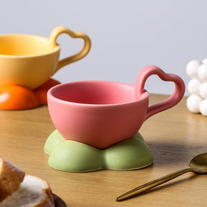 Handmade Pastel 2pc Latte Mug Drinkware Cup Set - Ailime Designs