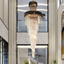 Load image into Gallery viewer, Drop Spiral Luxury Crystal LED Pendant Fixture - Ailime Designs