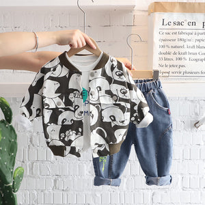 Boy's Cool Panda Bear Design 2pc Pant Sets - Ailime Designs