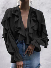 Load image into Gallery viewer, Women&#39;s Layered Ruffled Blouses - Ailime Designs
