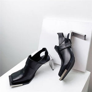 Women's Black Sexy Square Toe Footwear Accesories - Ailime Design