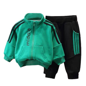 Boy's Cool Green Street Style 2pc Pant Sets - Ailime Designs
