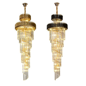 Drop Spiral Luxury Crystal LED Pendant Fixture - Ailime Designs