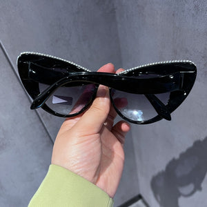 Women Oversized Colored Crystal Design Sunglasses - Ailime Designs