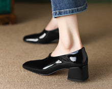 Load image into Gallery viewer, Cool Black Metallic Genuine Leather Loafers For Women - Ailime Designs